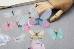 Butterfly sticker | butterflies nature pink blue insect themed PET plastic