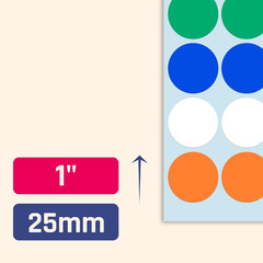 600 Pack, 1″ round Colored Dot Stickers Labels – 6 Colors