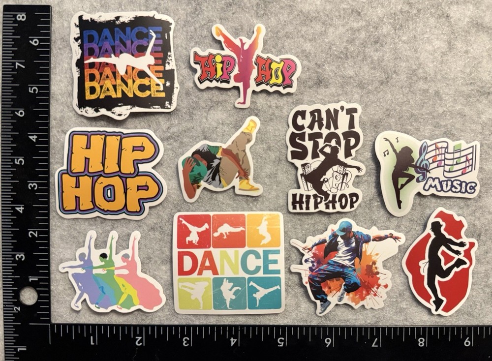 Lot of 10 Assorted Hip Hop Dance Stickers