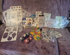 Large Lot of Assorted Scrapbooking Die-Cuts and Supplies
