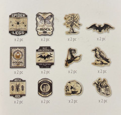 RECOLLECTIONS HALLOWEEN DIE CUT STICKER BEETLES BUGS LABELS EMBELLISHMENTS 24 PC
