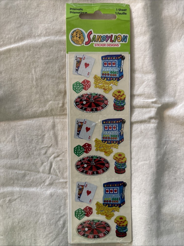 Vintage Sandylion Prismatic Sticker Design 1 Sheet Casino Acid Free PPM398 Card