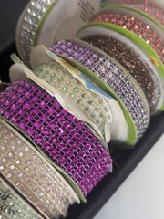 Rhinestone Trim & Adhesive Gem Roll Lot – Mixed Colors – Craft Scrapbook Decor)