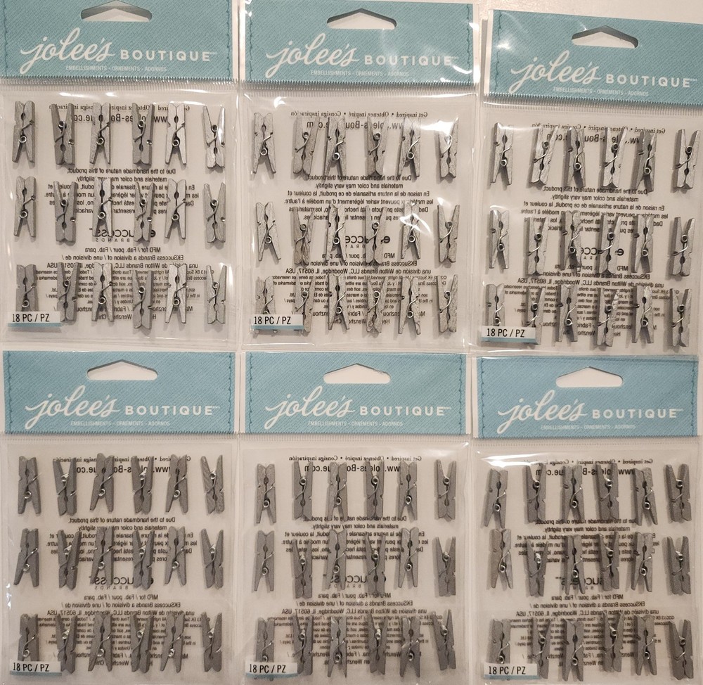 Lot of 6 packs JOLEE’S Boutique Silver Clips Repeat