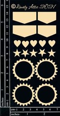 Dusty Attic Chipboard 3×6 – Tabs & Starbursts, DA2946