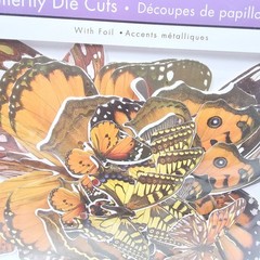 Forever in Time 33pc Butterfly Die Cuts Foil Accent Orange Scrapbook Craft NEW
