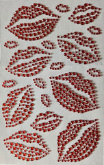 CraftbuddyUS Asst 18 RED LIPS Self Adhesive Rhinestone Gems Craft, DIY