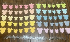 120 Pc Baby Outfit Die Cuts With Hanger 3 Sizes, 10 Colors, So Cute!