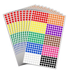 6000 Pack Small Colored Dot Stickers – 10 Colors, 1/4″ Round Labels for Color…