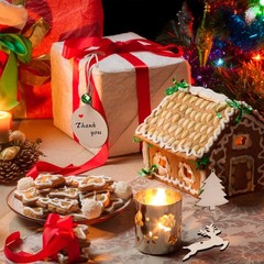 86 Pieces Unfinished Christmas Wooden Ornaments Set, 40 Pieces Natural Wood S…