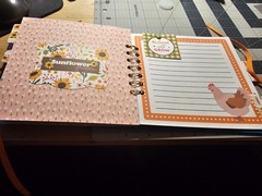 Hand Made Scrapbook chicken, farm and sunflower themed