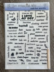 WHAT’S NEW Scrapbooking Sticker Sheet QUOTES Rub On Words Love My Little Boy