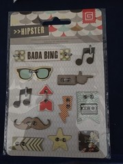 Various Scrapbooking Stickers & Metal Sticker Lot Of 14
