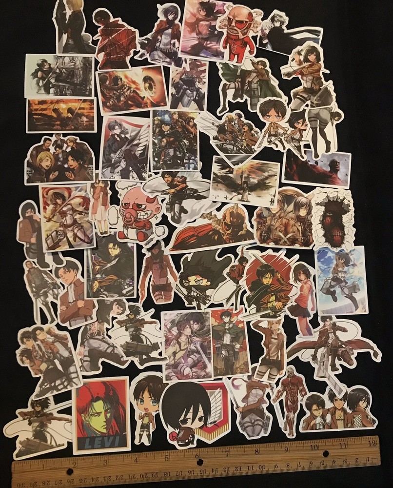LOT of 10 ATTACK ON TITAN stickers Levi Anime Captain Scout Ackerman