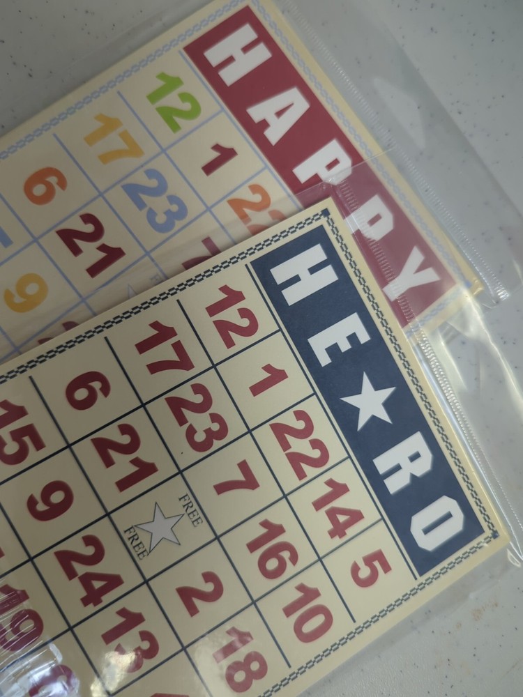 Set of 2 Jenni Bowlin Bingo Card Packs (6 in ea.) «Patriotic» & » Birthday» RARE