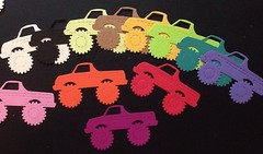 MONSTER TRUCK Die-Cuts(6Pcs)Approx.2.5″x1.5″ Acid-Free•Kids•Mud•Dirt•Toys•Boys