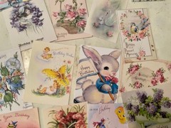 Birthday Die Cuts/Gift Tags Card Making~Vintage Style-Journal Supply-40 Pieces