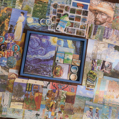 Scrapbooking Supplies Kit Plus 480Pcs, Vintage Van Gogh Oil Painting Aesthetic S