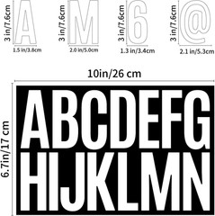 24 Sheets 384 Pcs Vinyl Letter Stickers,3 Inch Self-Adhesive Alphabet Numbers St