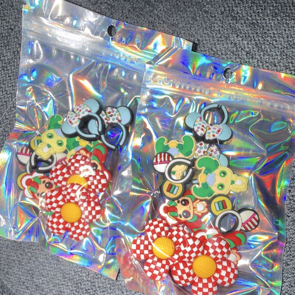 Multicolor Sticker Flakes Lot – Cartoon Theme with Flower Designs