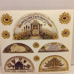 Grateful Peace Health LOVE Welcome Each Day SCRAPBOOK Stickers Sunflower Garden