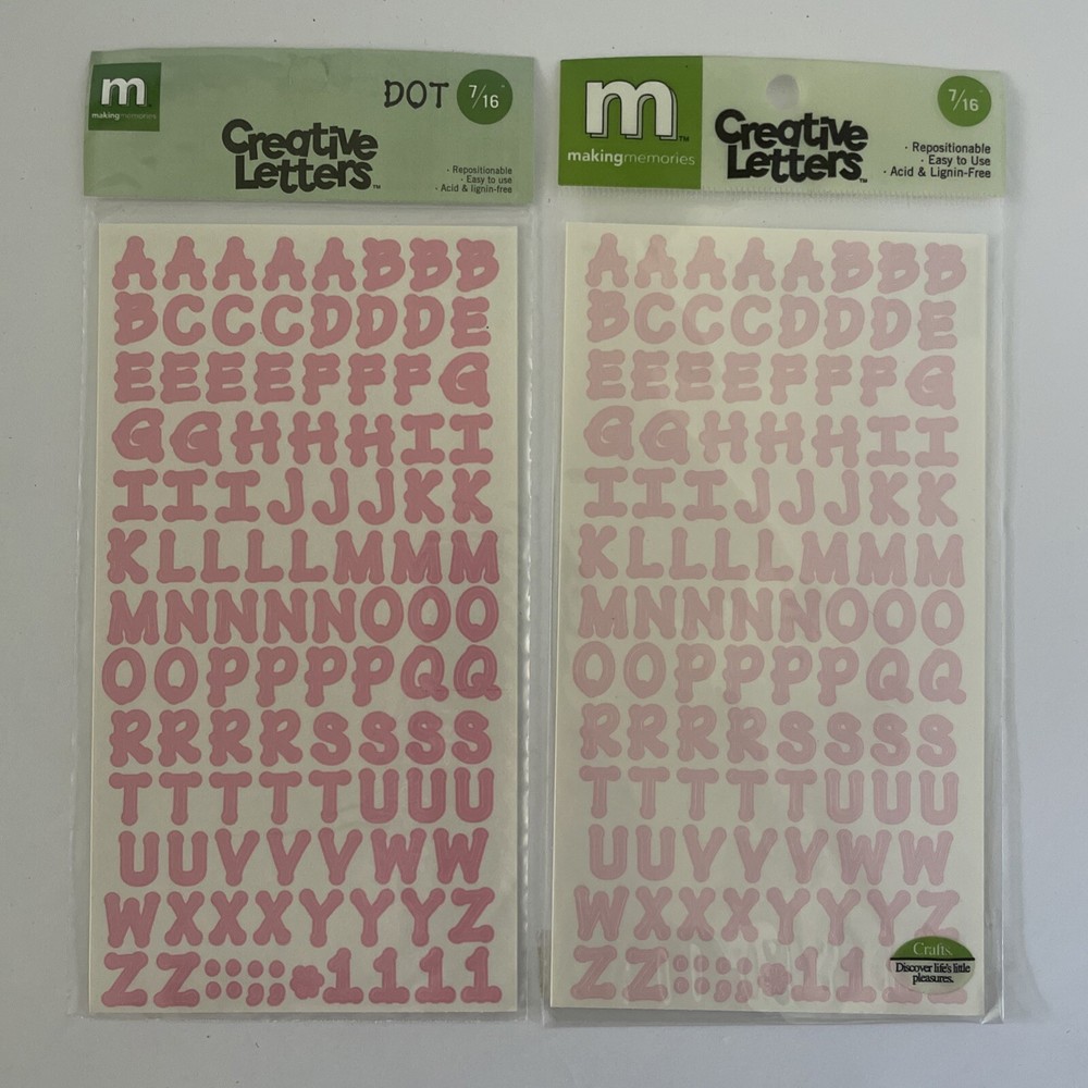 Making Memories Creative Letters Scrapbooking Stickers 2 – 7/16″ Dot Pastel Pink