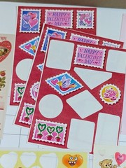 Mixed Lot Partial Sheets – Vintage Stickers Hearts Valentines 1980s