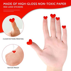 Red Heart Stickers, Copperplate Paper, Reusable, Self-Adhesive, 2 Sizes