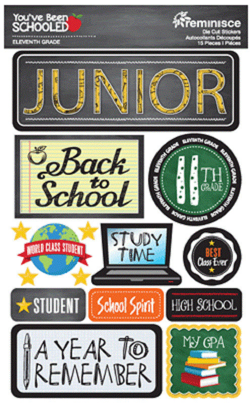 Scrapbooking Crafts Stickers 3D School Junior 11th Grade Laptop Star Student