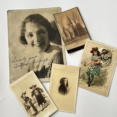 Antique Ephemera Photograph Trade Card Fun Variety Scrap Lot Scrapbooking