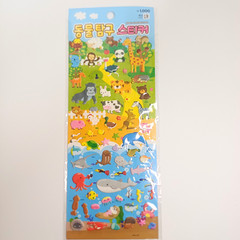 Daiso Korea 16pcs Kawaii Sticker Set Fruit, Animal,Emoji, Dinosaur, Dessert,Doll