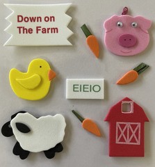 FARM Foamies Foam Stickers(9pc) Darice•Animals•Barn•Pig•Sheep •EIEIO•Card Making