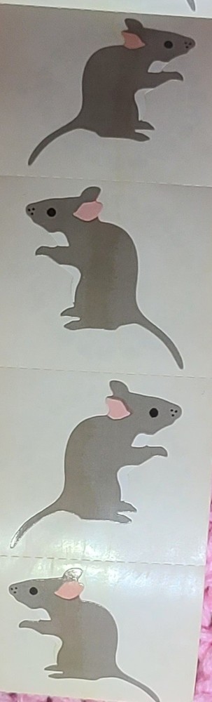 Mrs Grossman GREY MOUSE Mice Rat Stickers retired 1983 vintage