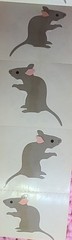 Mrs Grossman GREY MOUSE Mice Rat Stickers retired 1983 vintage