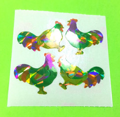 Vintage Prismatic Great 7 Rainbow Roosters Sticker Mod
