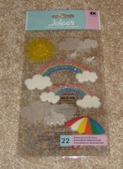 EK Success Jolees Dimensional Sticker ~ Vellum Rainbows, Clouds, Sun and Rain
