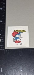 vintage Stickers Scratch N Sniff Papa SMURF PIZZA, Single,peyo RARE