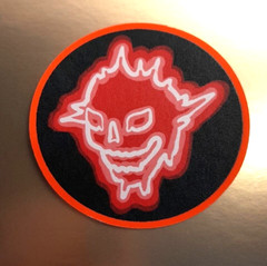 Red Sticker Fluorescent Skull