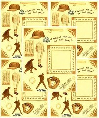 Antique Baseball Glove Frame Scrapbook Stickers 5 Sheets NRN Designs