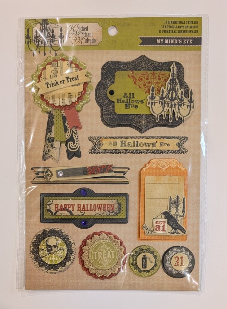 My Mind’s Eye Wicked Halloween Scrapbooking Stickers RARE