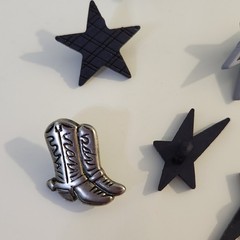 UNUSED Decorative Buttons COWBOY WESTERN BOOTS STARS HAT Crafts Sewing Scrapbook