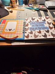 Hand Made Scrapbook chicken, farm and sunflower themed