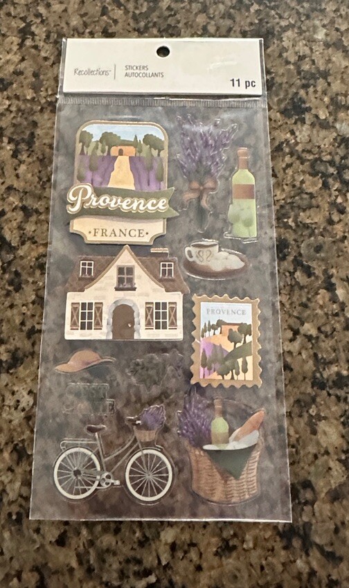 Recollections PROVENCE FRANCE Dimensional Stickers 11 Pieces World Travel