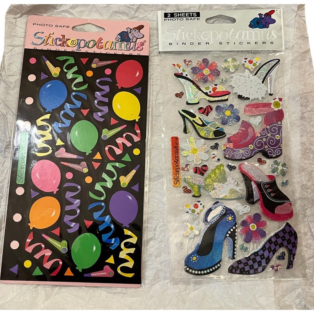 Stickpotamus Binder Stickers 2 Shoes & Accessories Sparkly & Party Favors Sealed