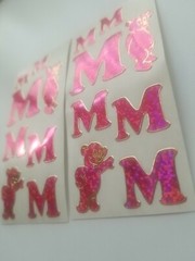 Set of 2 sheets of vintage introduct glitter stickers «M» discontinued Germany