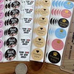 150pcs Cute Thank You Stickers 1 inch Small Business Decorate Envelopes Sealing