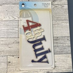 Li’l Davis Designs Vintage Wood Large Words ‘4th of July’