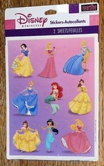 DISNEY PRINCESS Cinderella Aurora Snow White Ariel Jasmin Bell Scrapbook Sticker