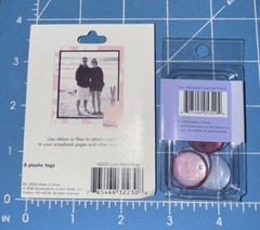 2 JoAnn Scrap / Craft Essentials Embellishments Love Tags & Wedding Buttons