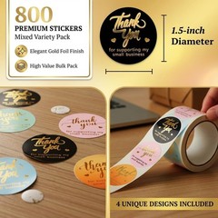 Round Gold Foil Labels for Small Business
